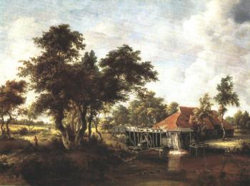 梅恩德特 霍貝瑪 Wooded Landscape with Water Mill 梅恩德特 霍貝瑪 Wooded Landscape with Water Mill